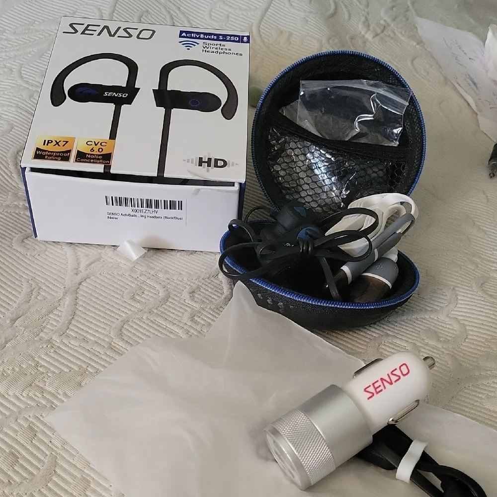 SENSO Black and Silver Bluetooth Headset with Noise Cancellation